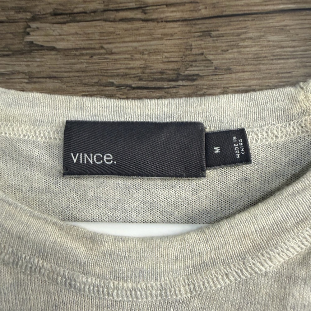 Vince Cream and Gray Long Sleeve Sweater - Picture 3 of 5